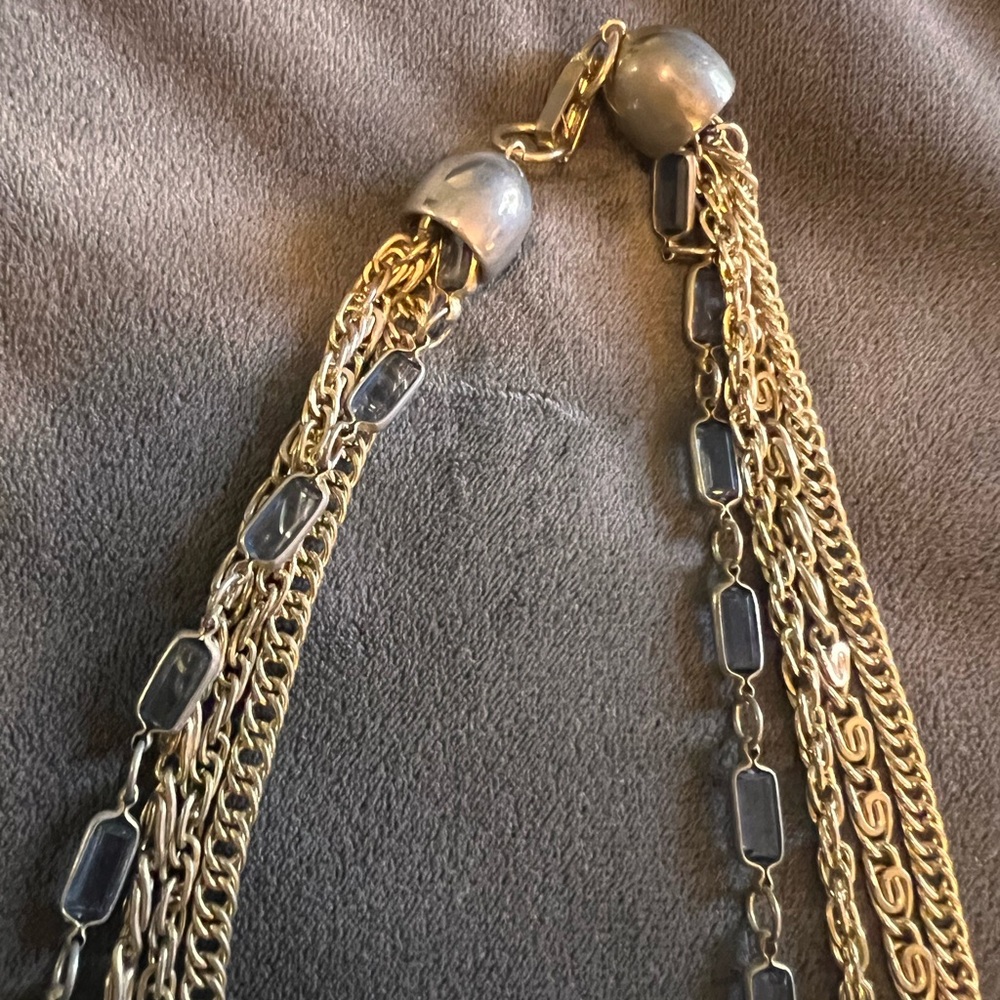 Multi-Chain Gold And Silver Statement Necklace - image 6